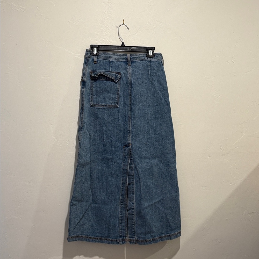 John Galt Denim Maxi Skirt with Pocket - Picture 2 of 6